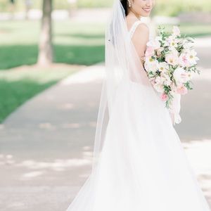 White Chapel Length veil-80 inches